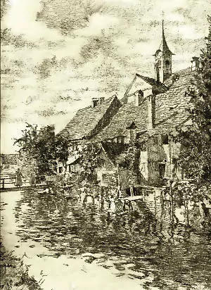 Johannes Poppen Rottum mit Rathaus in Ochsenhausen Johannes Poppen Ochsenhausen