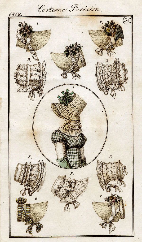 Costume Parisien 1812 Kolorierte Radierung: Costume Parisien 1812