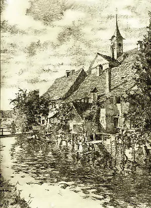 Johannes Poppen Rottum mit Rathaus in Ochsenhausen Johannes Poppen Ochsenhausen