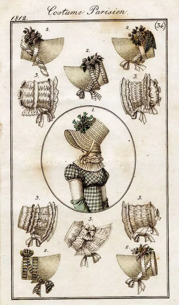 Costume Parisien 1812 Kolorierte Radierung: Costume Parisien 1812