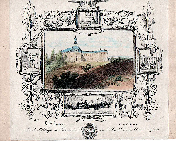 Koloriertes Gedenkblatt zum Tod von König Charles X 1836 Todesnachricht von König Charles X Philippe