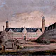 Radierung mit Stichelementen der königlichen Residenz in Augsburg, um 1820 - 1840.