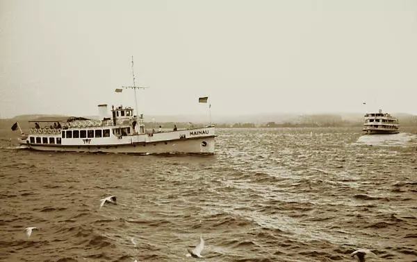 Das Motorschiff Mainau im Bodensee 1959 Das Bodenseeschiff Mainau