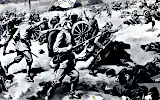 Propagandapostkarte 1916 „Französische Artillerie auf der Flucht“