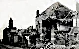 Zerstörtes Haus in Nordfrankreich, 1914-1918