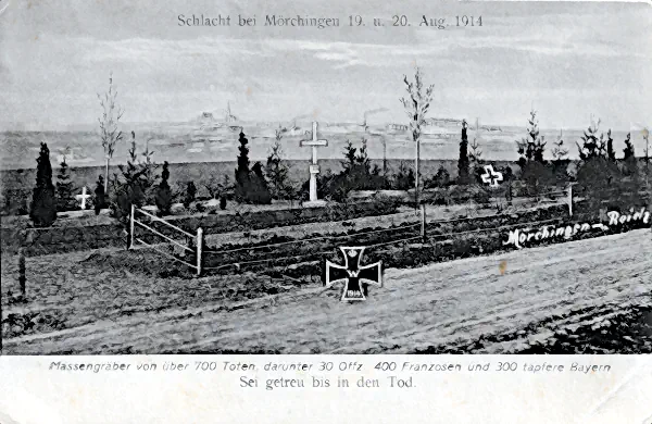 Postkarte des Soldatenfriedhofs Mörchingen