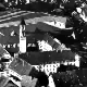 Das Kloster und das Ortszentrum Ochsenhausen von einem Zeppelin aus.