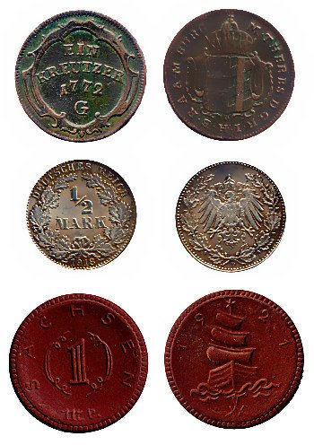 Deutsche Münzen aus verschiedenen Zeiten